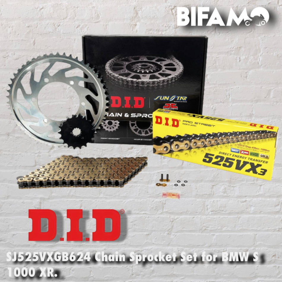 DID SET SJ525VXGB624 ZİNCİR DİŞLİ SETİ GOLD BMW S 1000 XR (1000 cc) (2014-2019)