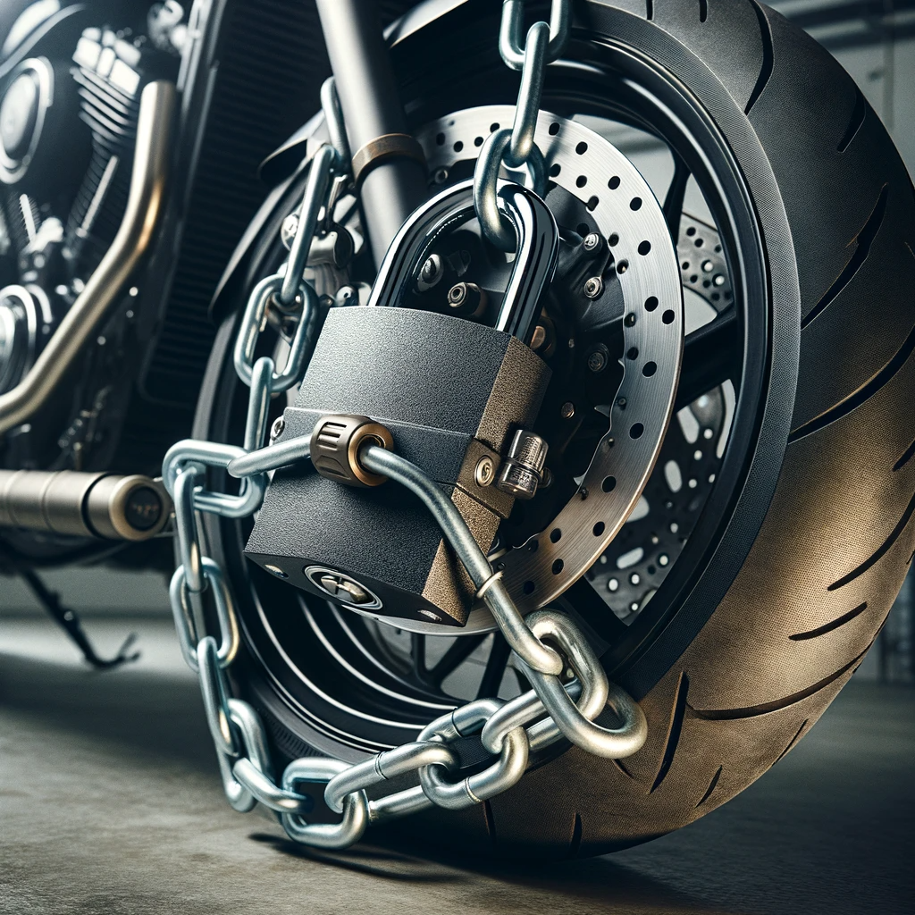 picture of a motorcycle lock