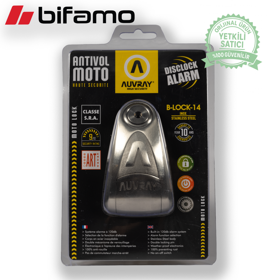 Auvray B-Lock 14 Alarm Disc Lock – 14mm Stainless Steel Security