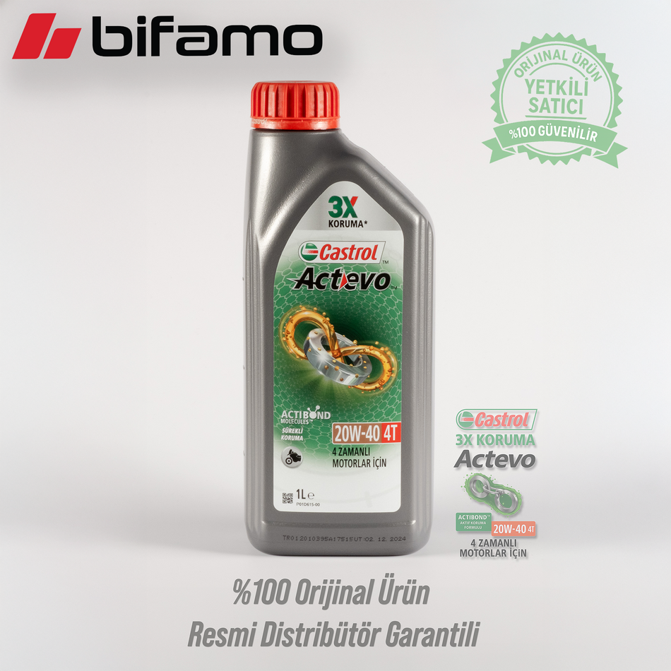 Castrol Actevo 20W-40 4T 1L Motorcycle Oil