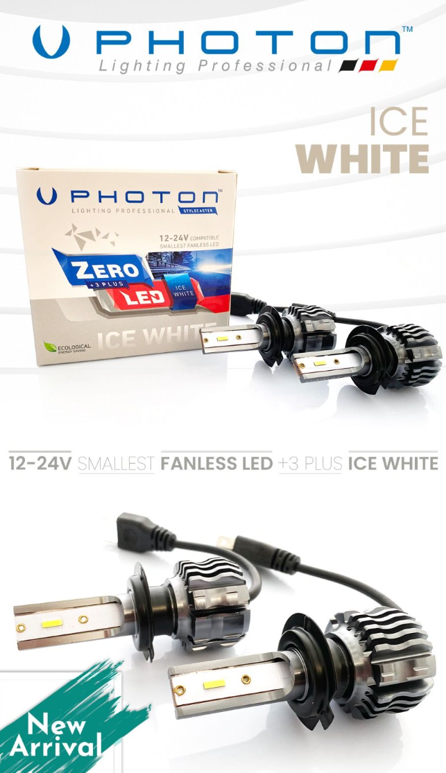 PHOTON ZERO H7 ICE WHITE +3 PLUS FANSIZ LED 12V-24V